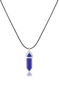 Doğal Taş Kristal Pendant Kolye 45cm - Mavi
