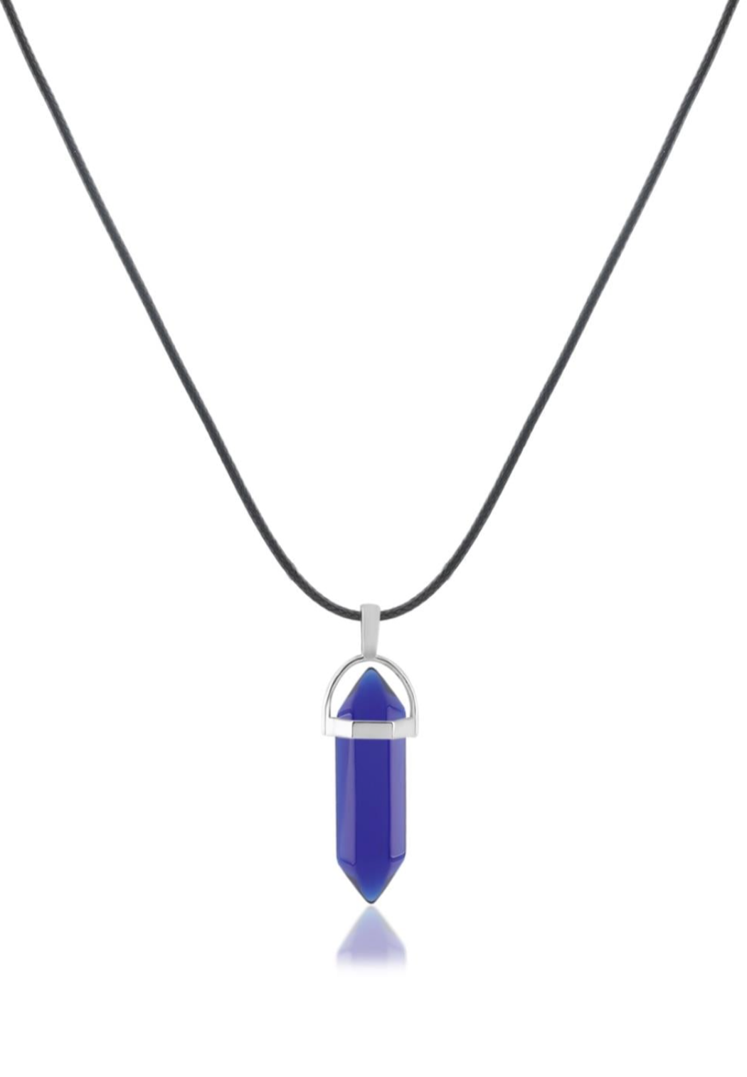 Doğal Taş Kristal Pendant Kolye 45cm - Mavi